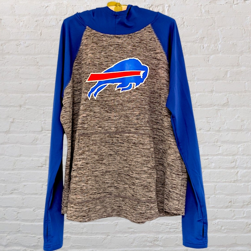 Women's Buffalo Bills G-III 4Her Heathered Gray Royal Blue Hoodie Size XXL